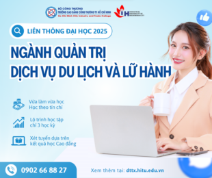 LIÊN THÔNG ĐẠI HỌC 2025 – NGÀNH QUẢN TRỊ DỊCH VỤ DU LỊCH VÀ LỮ HÀNH
