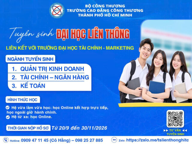 TUYỂN SINH LIÊN THÔNG ĐẠI HỌC 2026 – TRƯỜNG ĐH TÀI CHÍNH MARKETING